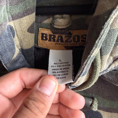 Vintage Brazos Army Camo Hoodie - XL