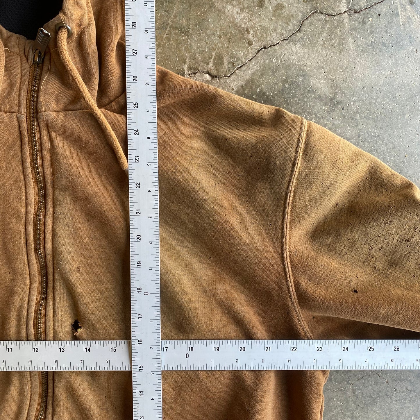 Vintage 90s Heavily Faded & Distressed Carhartt Zip Up Hoodie - L