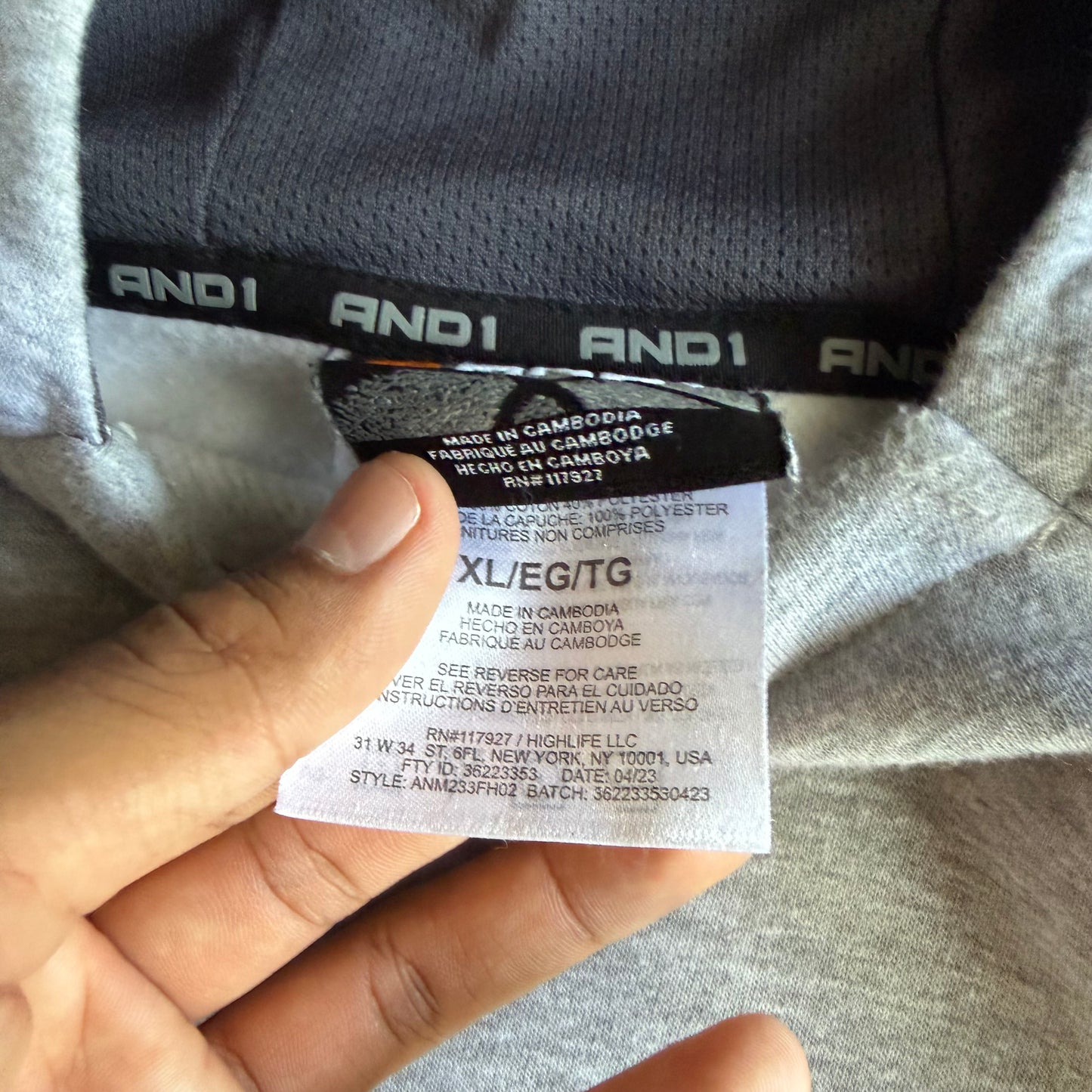 Vintage 00s AND1 Basketball Hoodie - XL