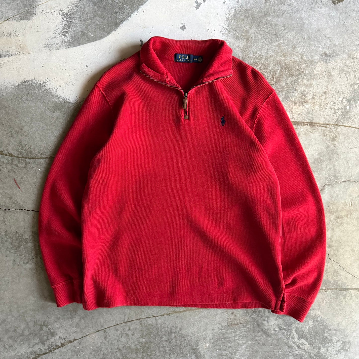 Vintage 00s Red Polo Ralph Lauren Quarter Zip - M