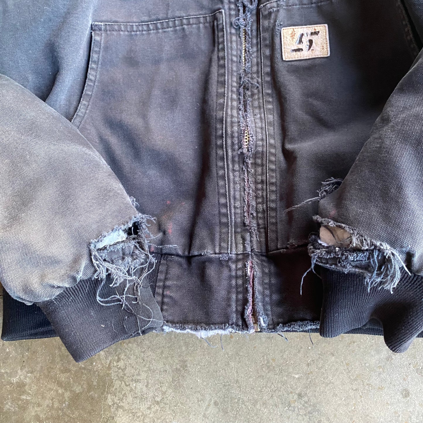 Vintage 00s Faded & Distressed Snap On Workwear Jacket - L