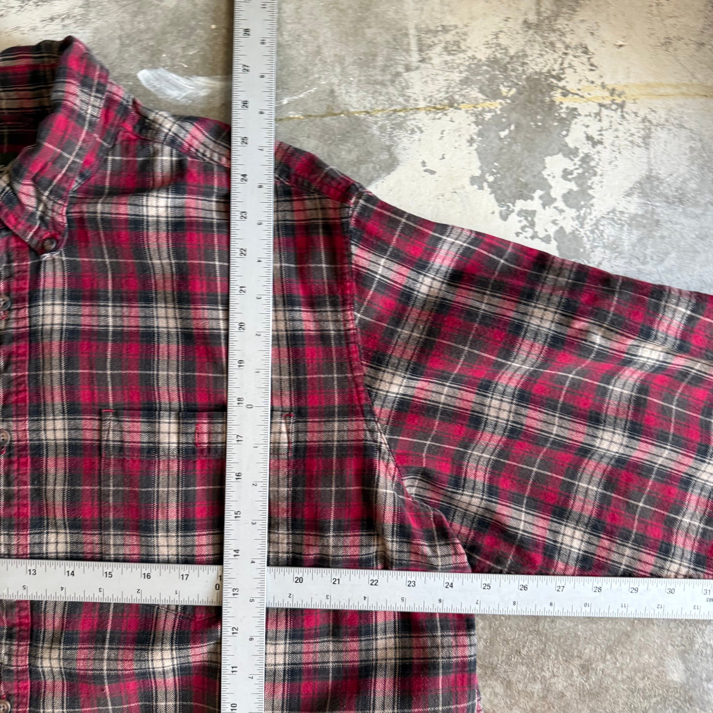 Vintage 00s Cropped Button Flannel - XL