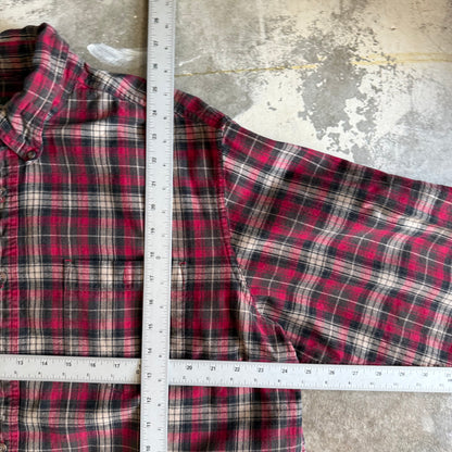 Vintage 00s Cropped Button Flannel - XL