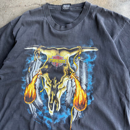 Vintage 90s Distressed Harley Davidson - L