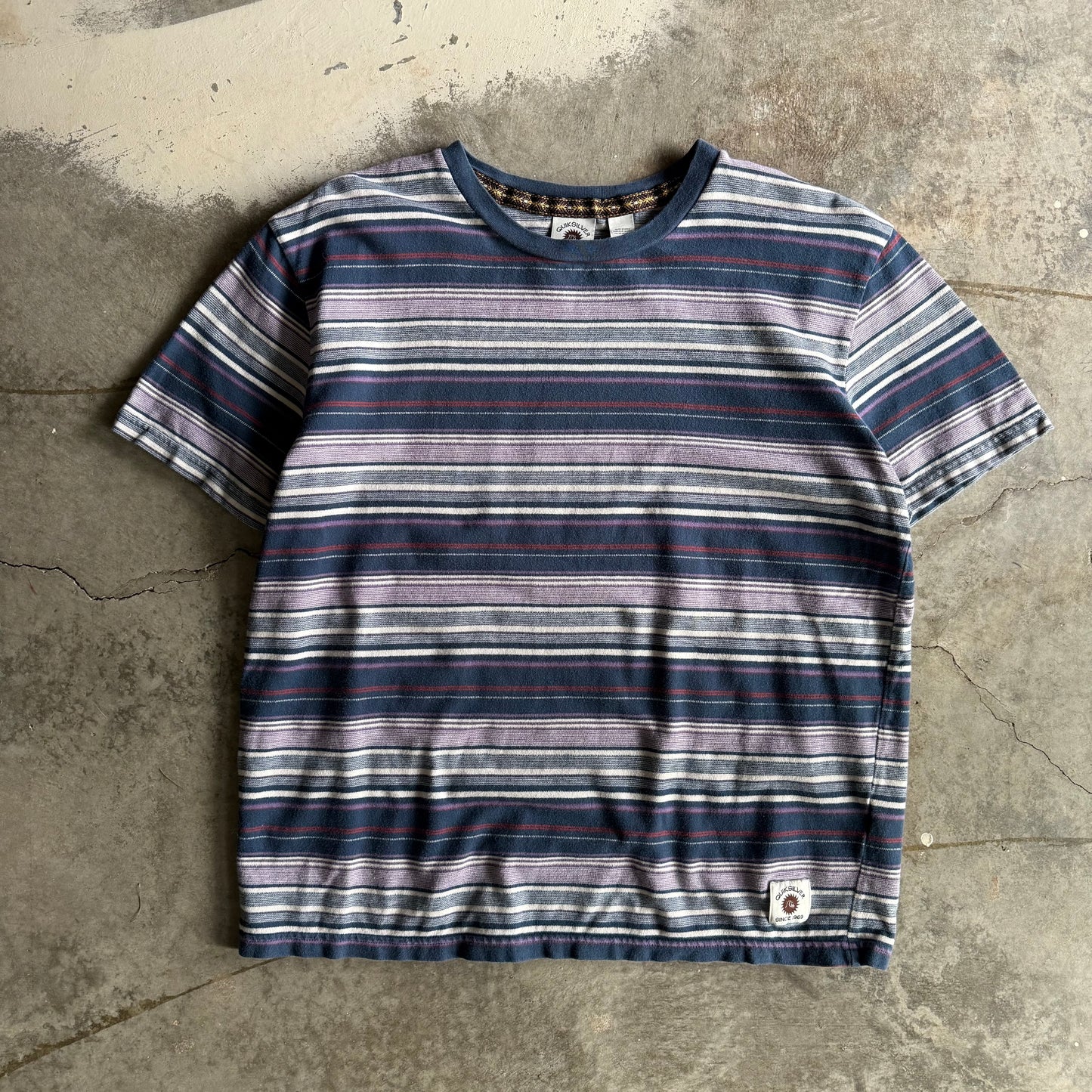 Vintage 00s Quicksilver Striped Tshirt - M