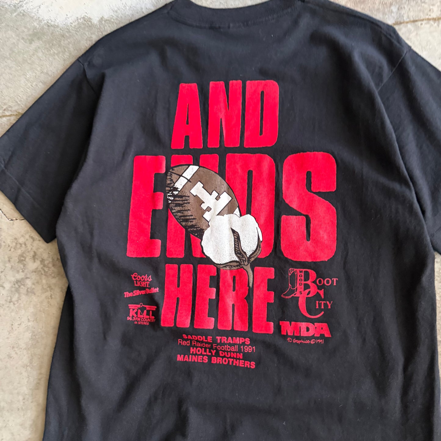 Vintage 90s Texas Tech Football Tshirt - L