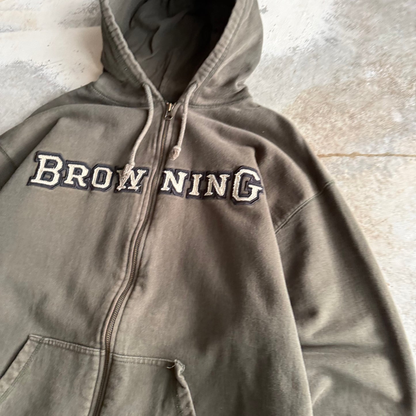 Vintage Browning Zip Up Hoodie - L