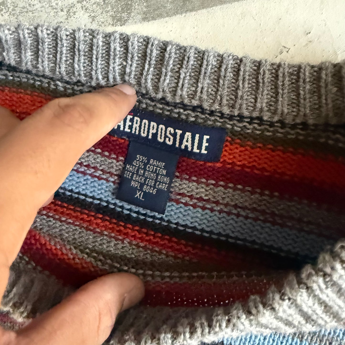 Vintage 90s Grandpa Striped Sweater - XL