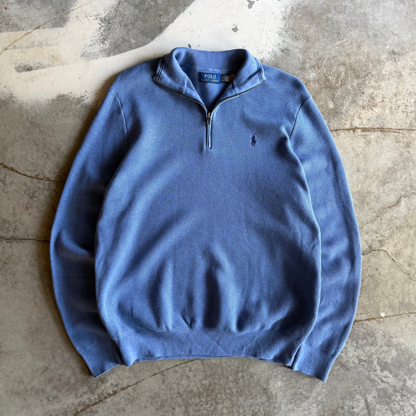 Vintage 00s Blue Polo Ralph Lauren Quarter Zip - XL