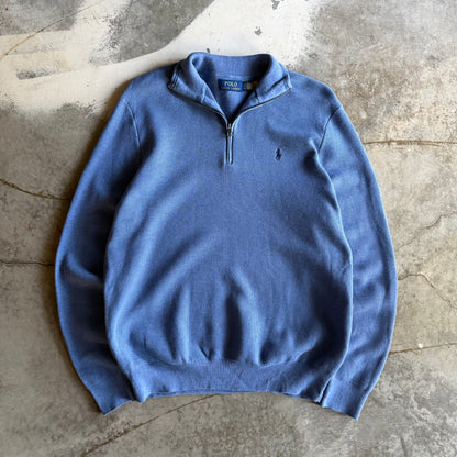 Vintage 00s Blue Polo Ralph Lauren Quarter Zip - XL
