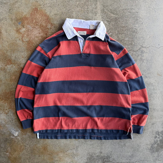 Vintage Striped Rugby Polo - L