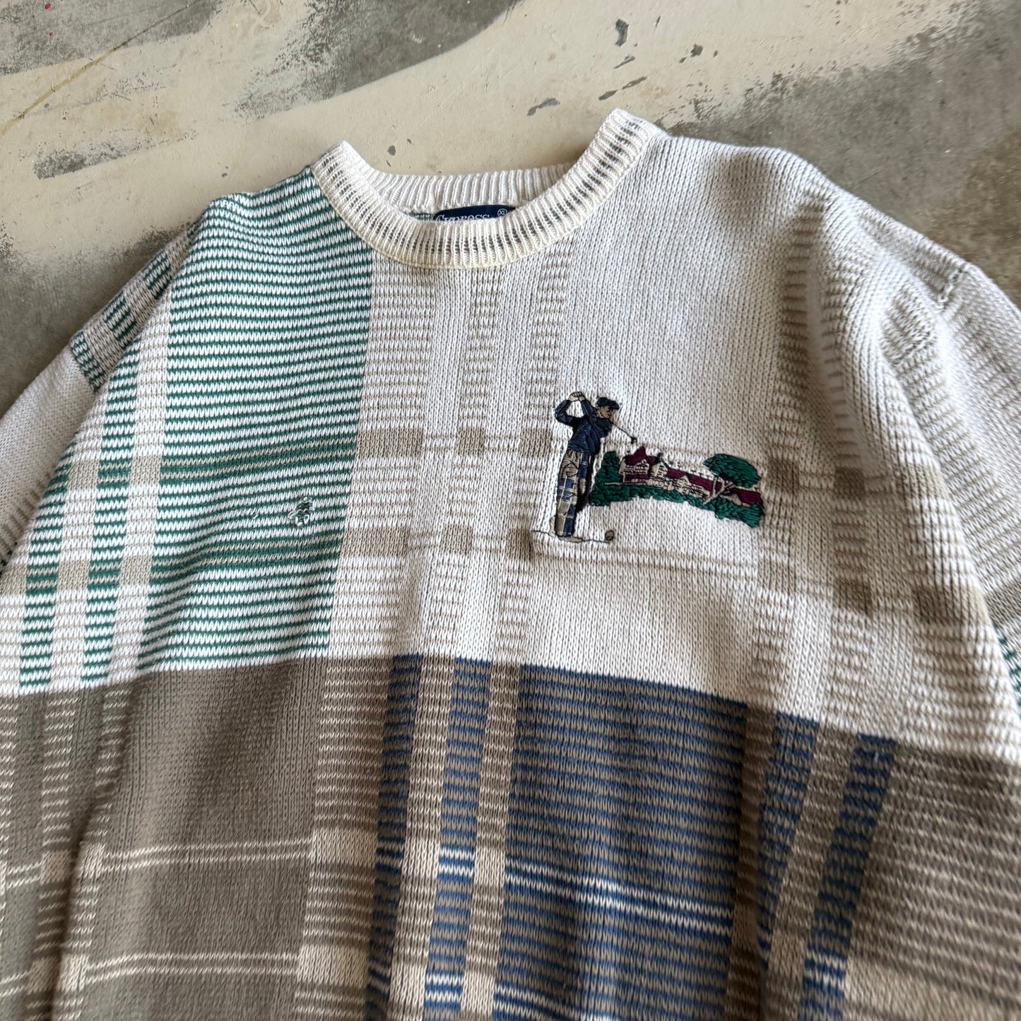 Vintage 90s Golf Knit Sweater - XL