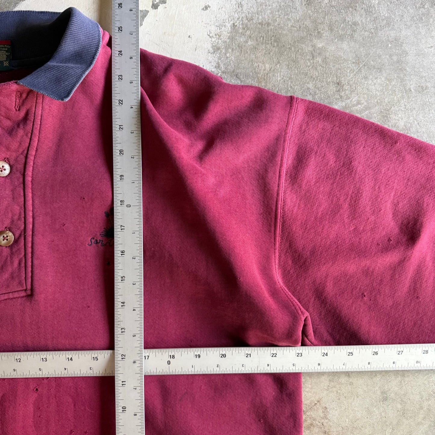 Vintage 90s Fall Distressed 1/4 Crewneck - XL