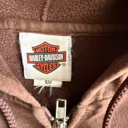 Vintage Woman’s Brown Harley Davidson Zip Up Hoodie - S