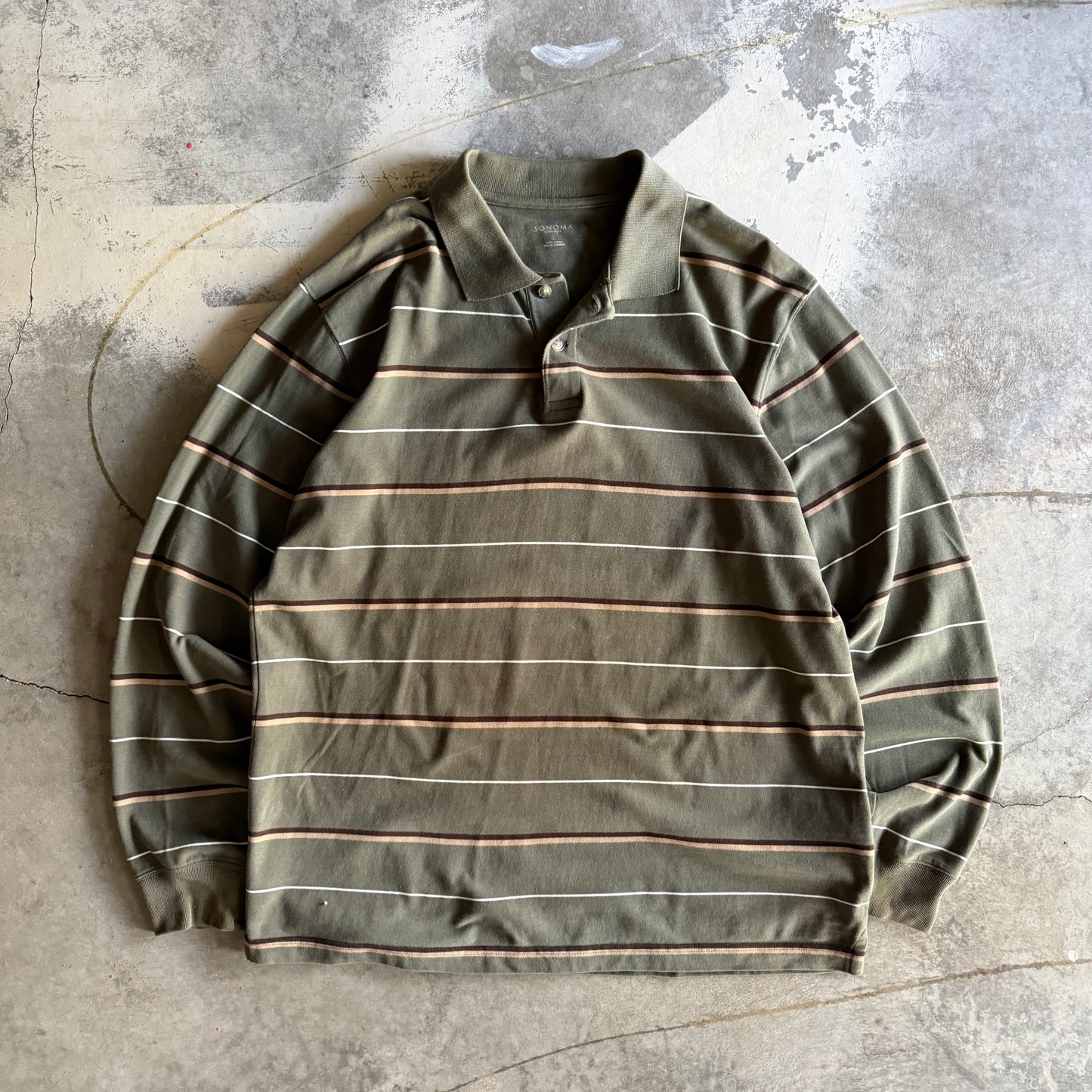 Fall Striped Rugby Style Longsleeve - L
