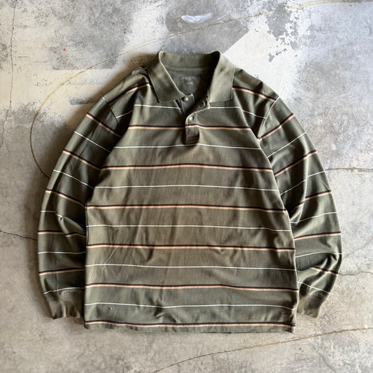 Fall Striped Rugby Style Longsleeve - L