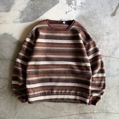 Fall Striped Sweater - L
