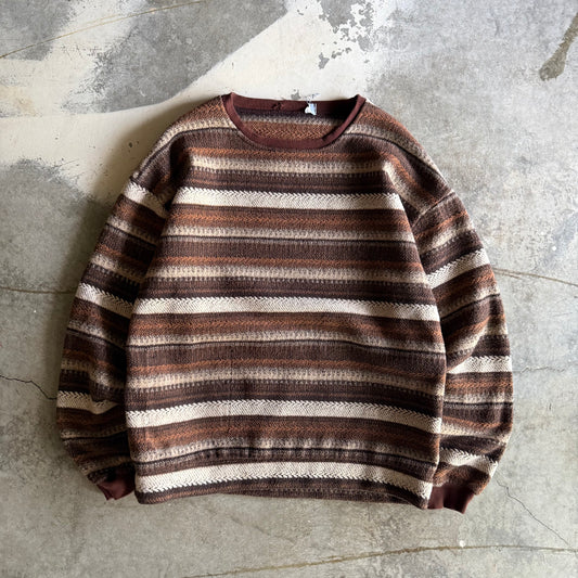 Fall Striped Sweater - L
