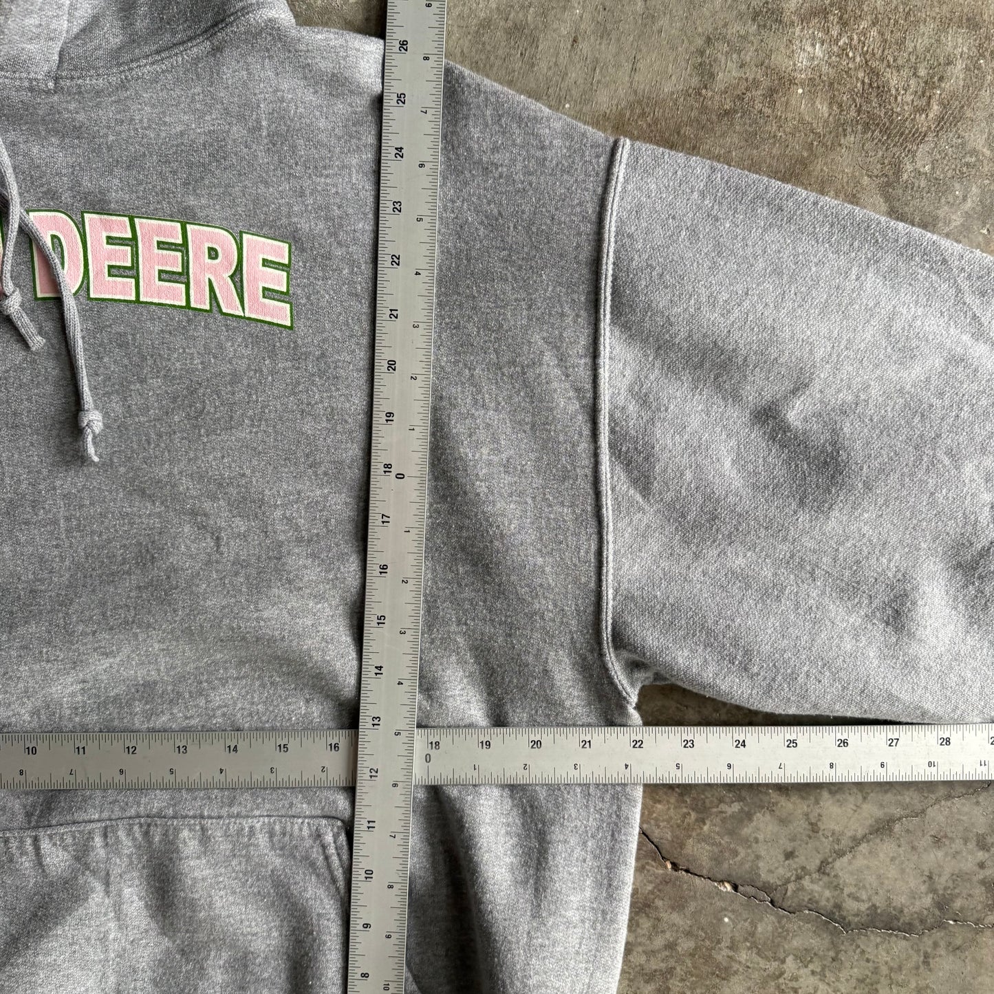 Vintage Pink John Deer Hoodie - L