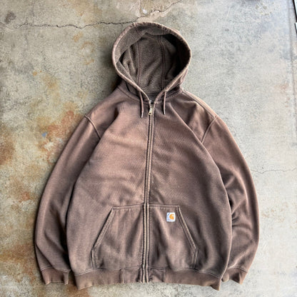 Vintage Brown Carhartt Zip Up - XL