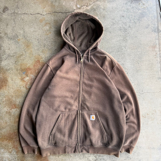 Vintage Brown Carhartt Zip Up - XL
