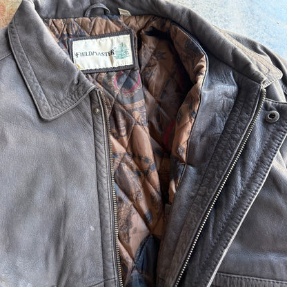 Vintage Brown Leather Jacket - XL