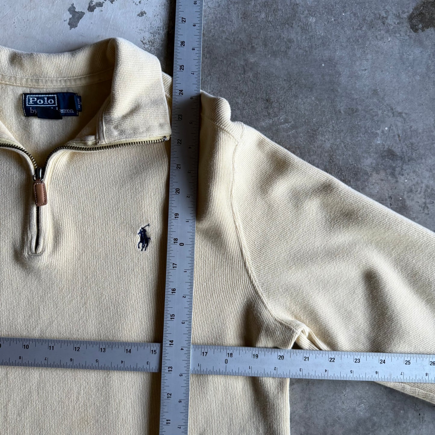Vintage Yellow 90s Polo Ralph Lauren Quarter Zip - M