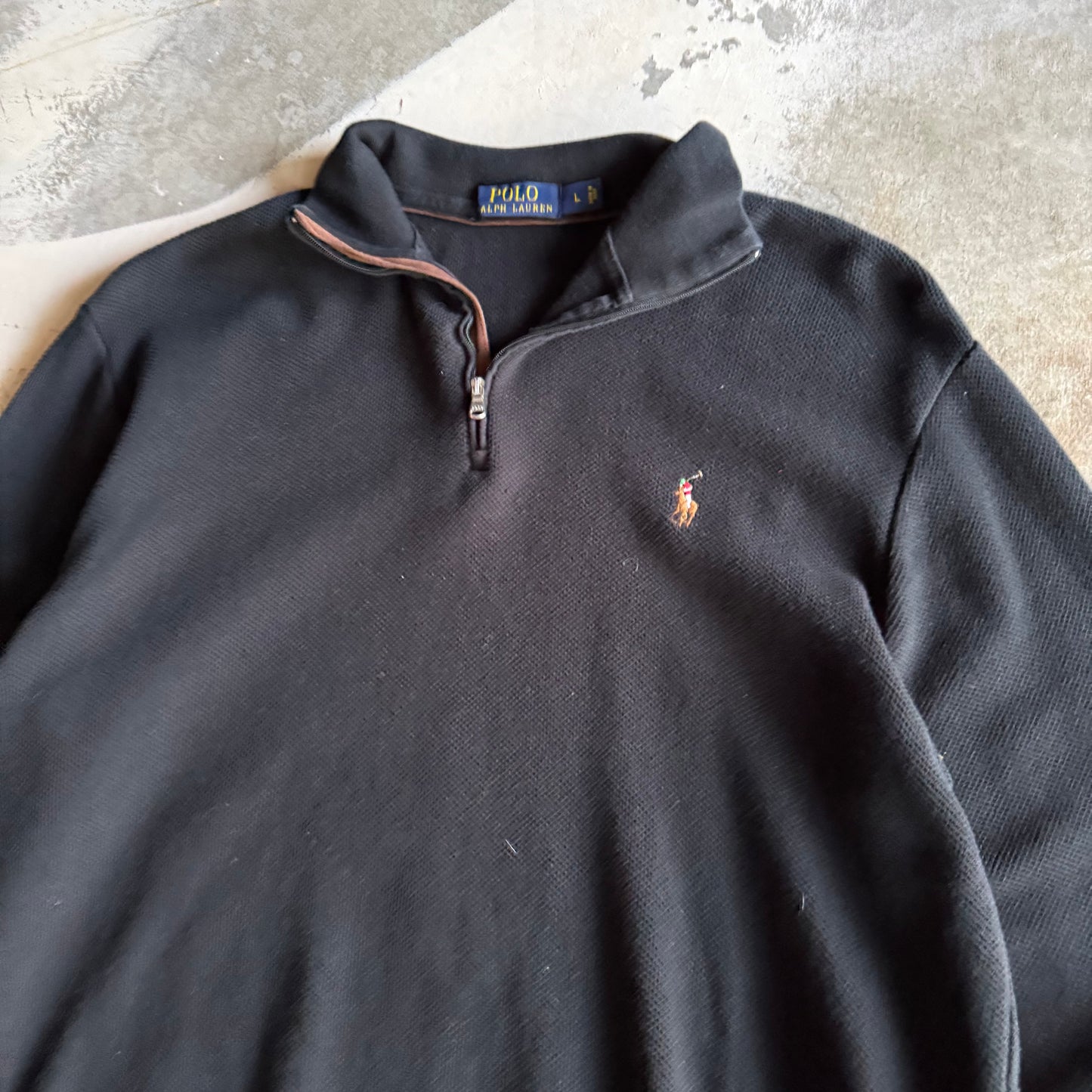 Vintage 00s Black Polo Ralph Lauren Quarter Zip - L