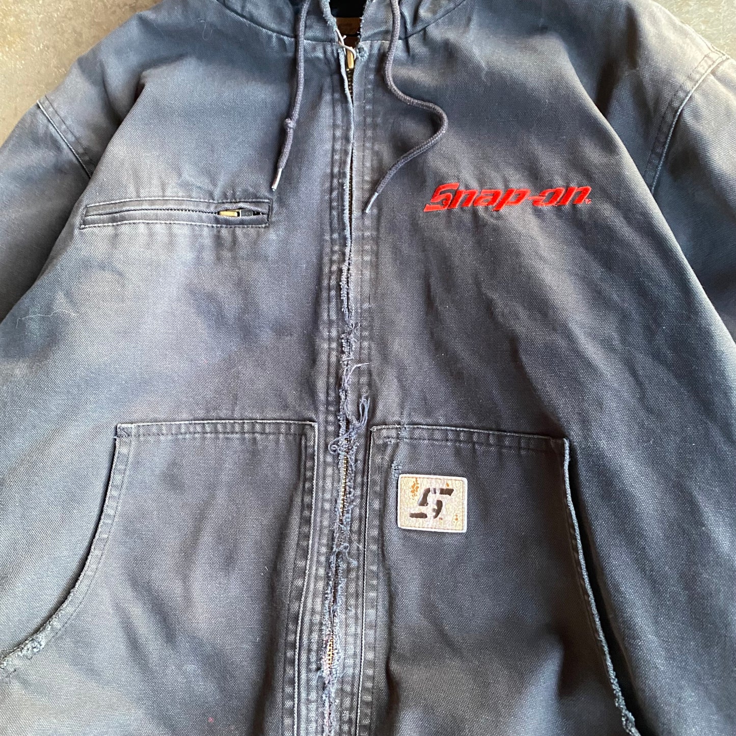Vintage 00s Faded & Distressed Snap On Workwear Jacket - L