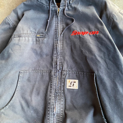 Vintage 00s Faded & Distressed Snap On Workwear Jacket - L