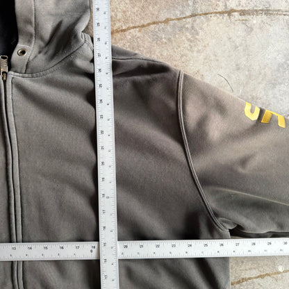 Faded Carhartt Zip Up Hoodie - XL