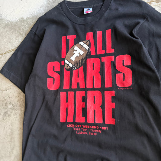 Vintage 90s Texas Tech Football Tshirt - L