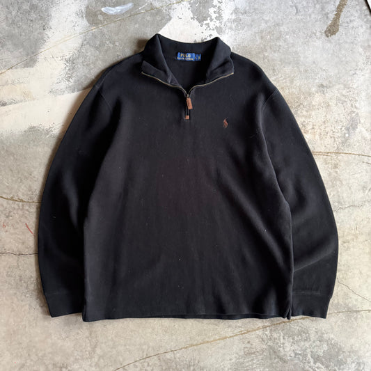 Vintage 00s Black Polo Ralph Lauren Quarter Zip - L