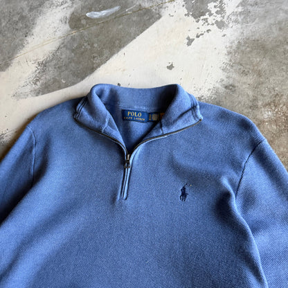 Vintage 00s Blue Polo Ralph Lauren Quarter Zip - XL