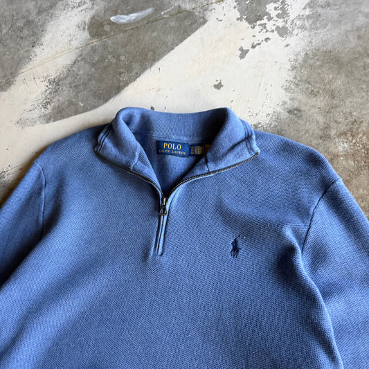 Vintage 00s Blue Polo Ralph Lauren Quarter Zip - XL