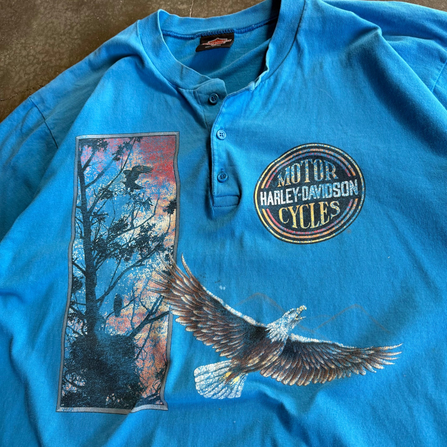Vintage 90s Harley Davidson 1/4 Button Up - XL