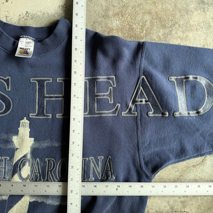 Vintage 90s Fall North Carolina Spellout Crewneck - L