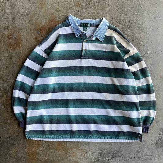 Vintage Striped Crewneck Rugby Polo - XXXL