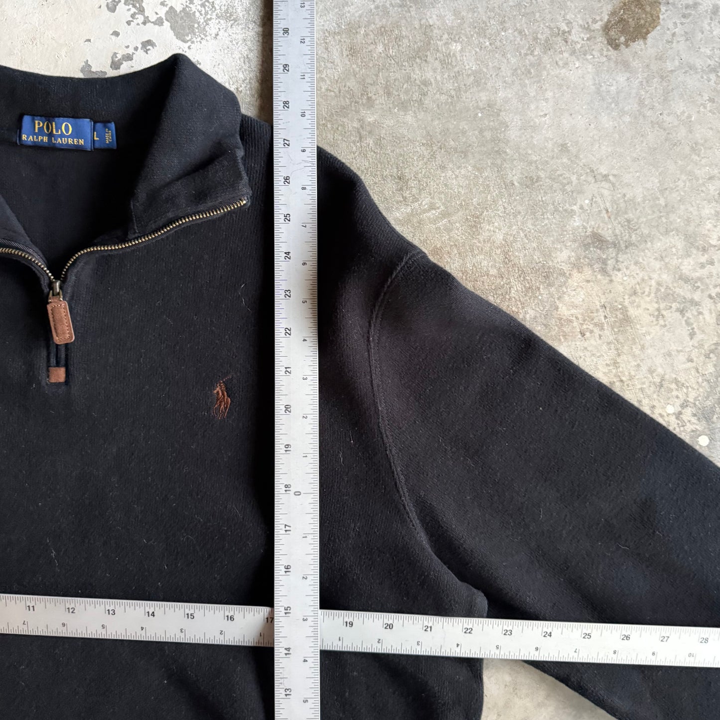 Vintage 00s Black Polo Ralph Lauren Quarter Zip - L