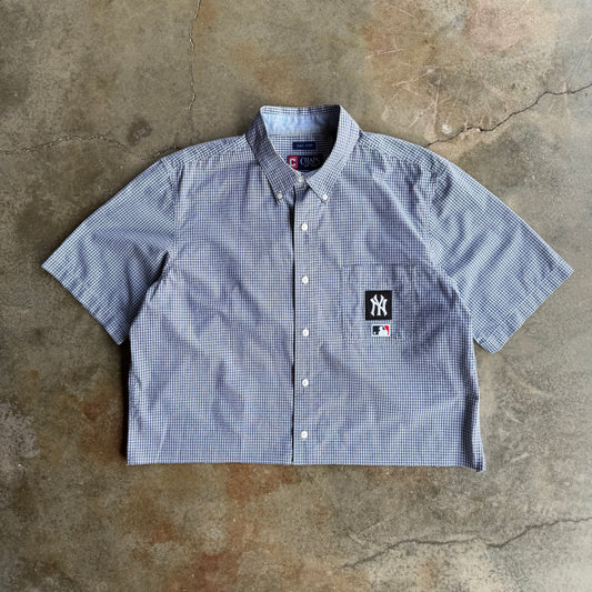 Vintage New York Yankees Boxy Cropped Button Up - L