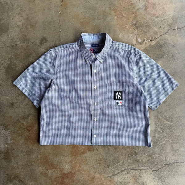 Vintage New York Yankees Boxy Cropped Button Up - L