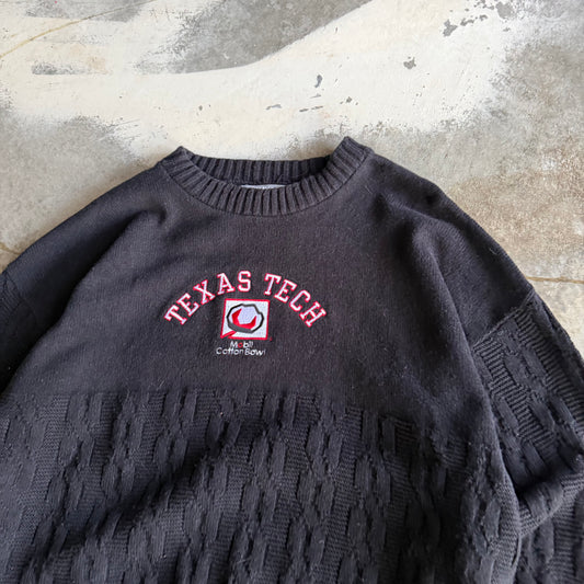 Vintage 90s Texas Tech Knit Sweater - XL
