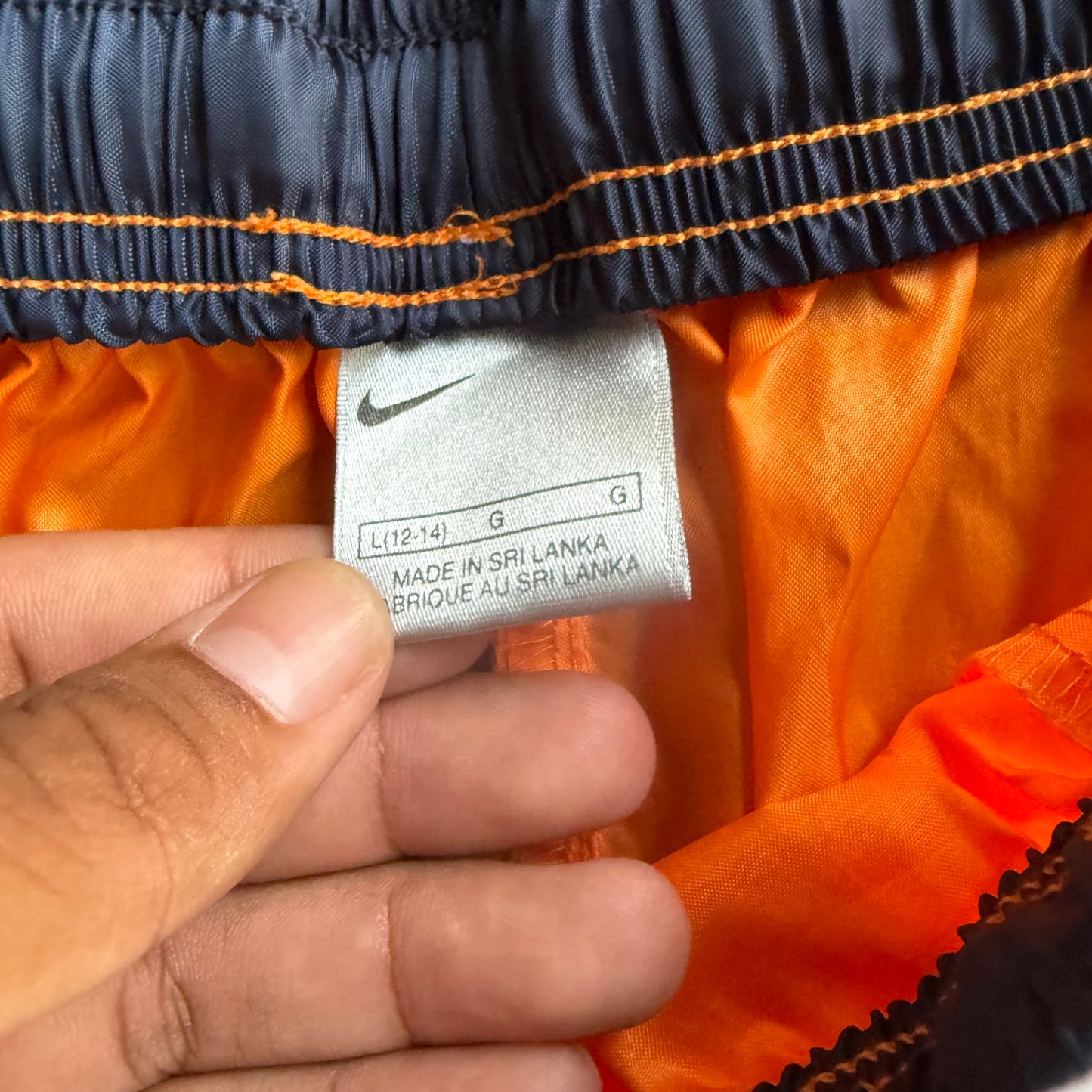 Vintage Orange Nike Track Shorts - L