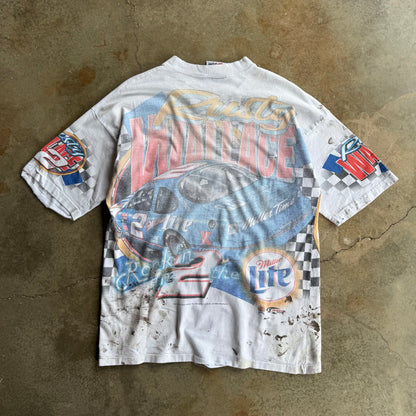 Vintage Faded & Distressed NASCAR AOP Tshirt - L