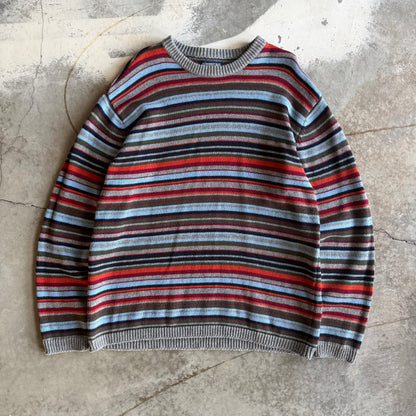 Vintage 90s Grandpa Striped Sweater - XL