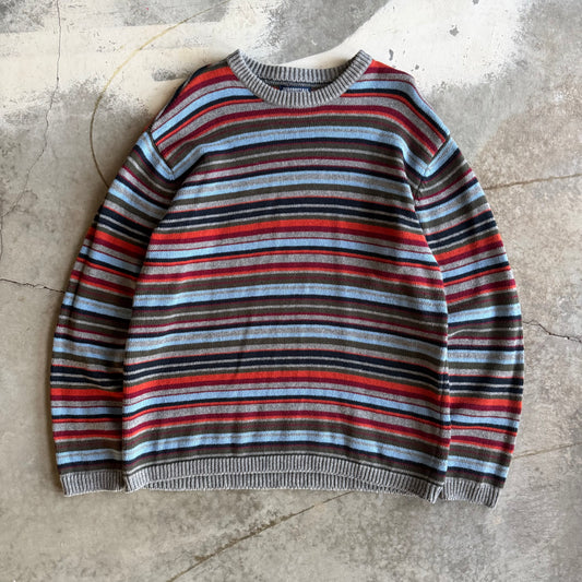 Vintage 90s Grandpa Striped Sweater - XL