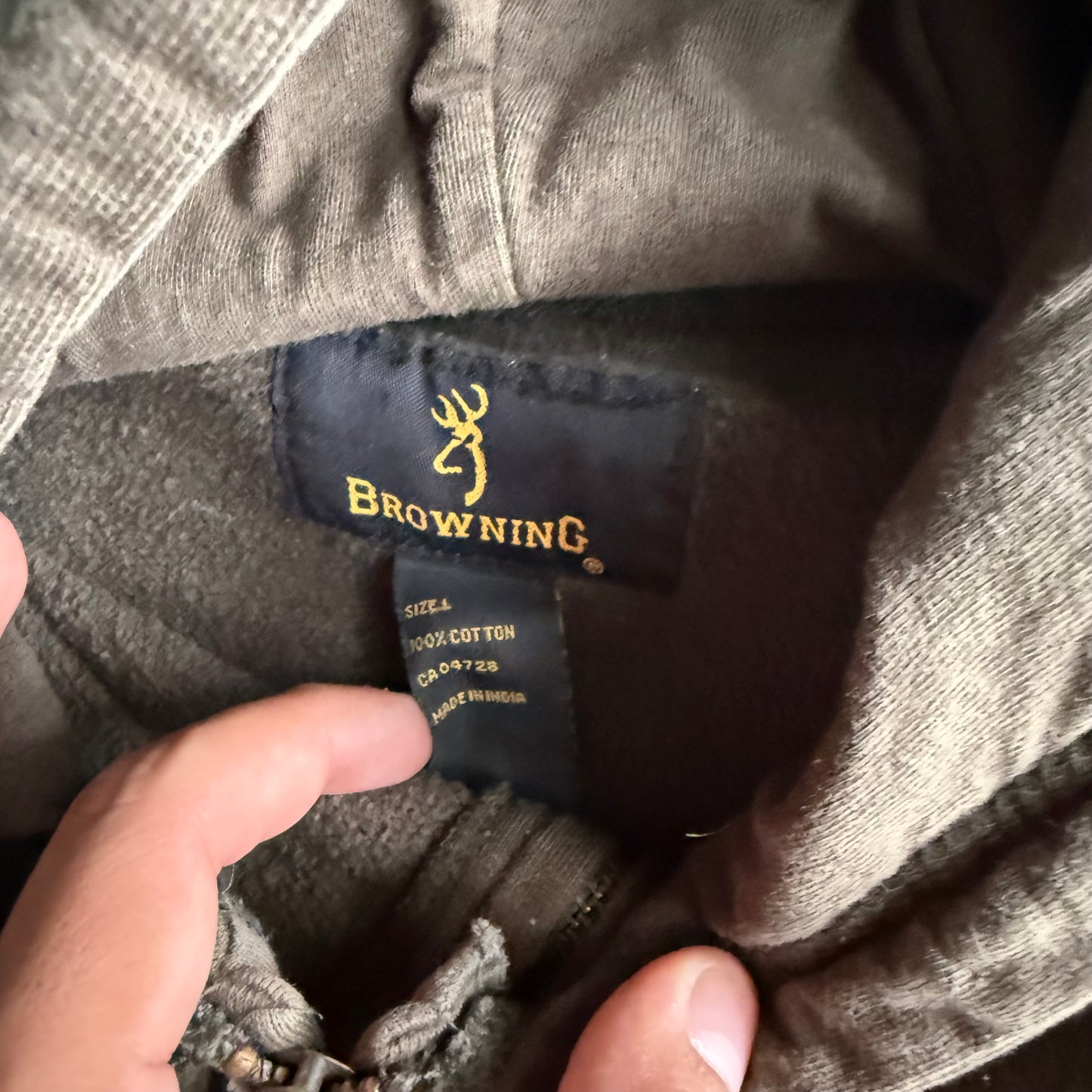 Vintage Browning Zip Up Hoodie - L