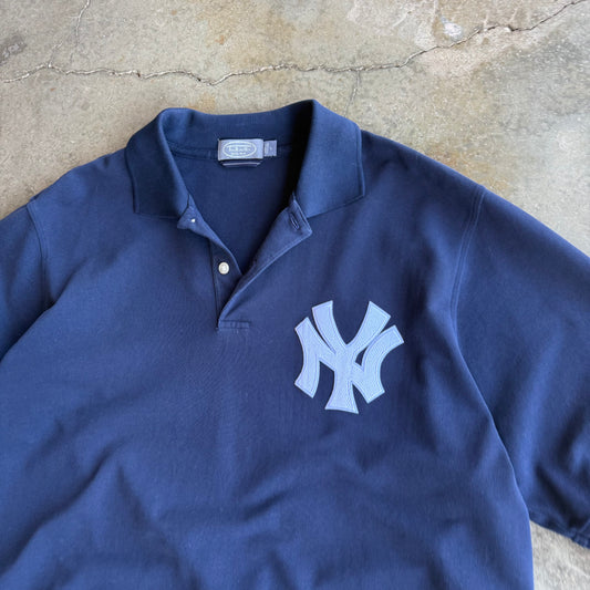 Vintage New York Yankees Cropped Polo - L