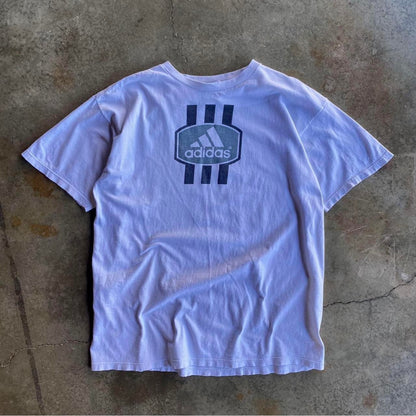 Vintage 90s Adidas Stripe Tee - L
