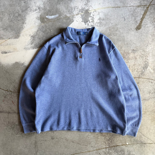 Vintage 00s Blue Polo Ralph Lauren Quarter Zip - L